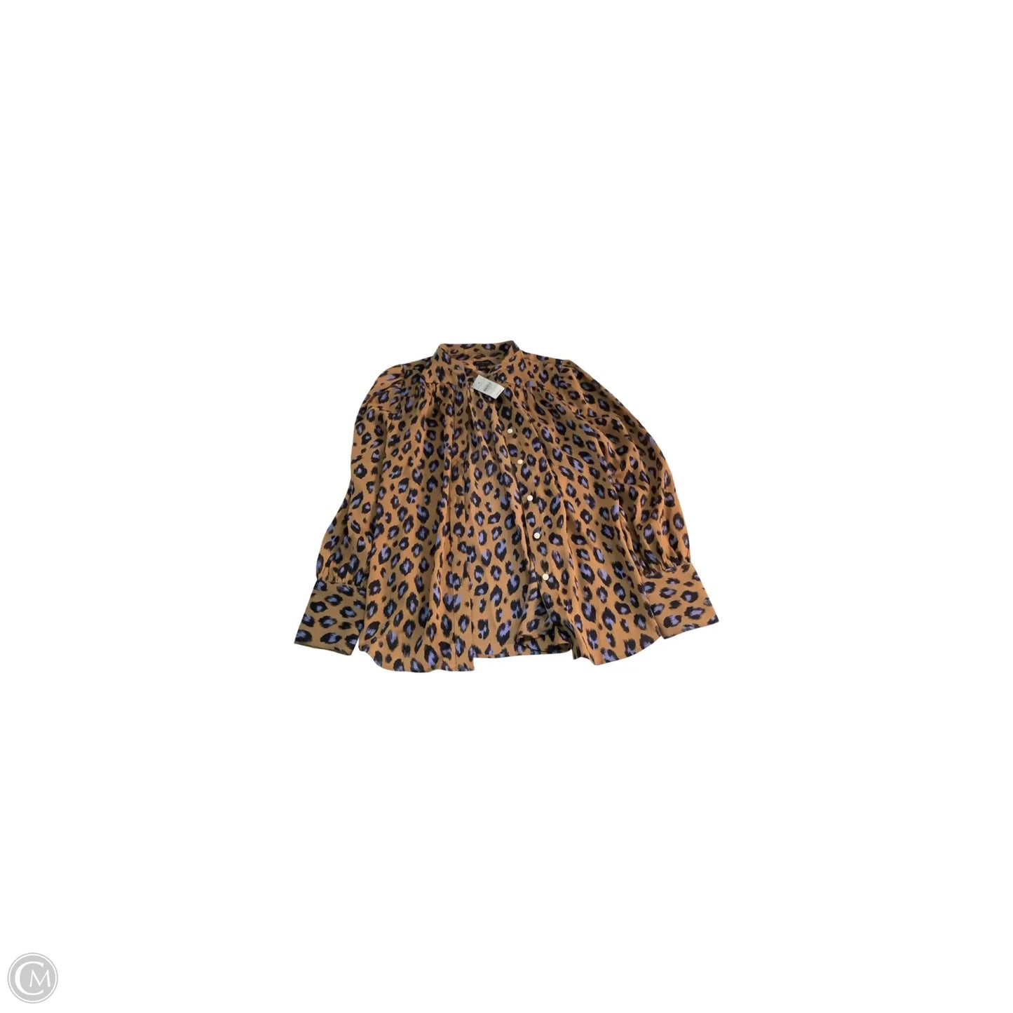 Top Long Sleeve Basic By Ann Taylor In Blue & Gold, Size: S