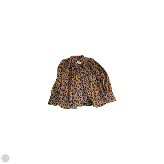 Top Long Sleeve Basic By Ann Taylor In Blue & Gold, Size: S