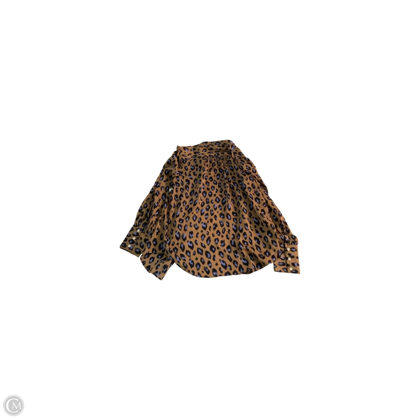 Top Long Sleeve Basic By Ann Taylor In Blue & Gold, Size: S