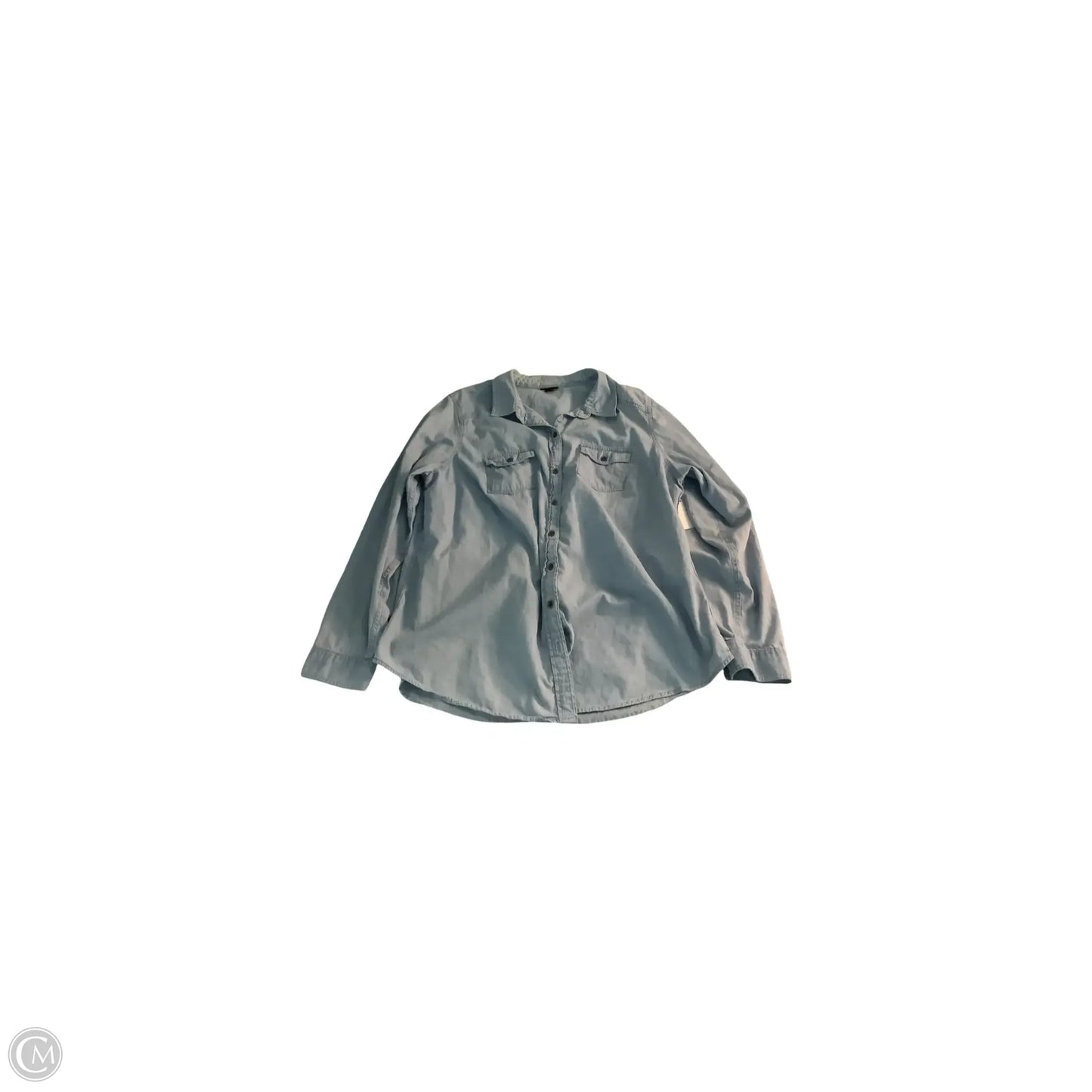 Top Long Sleeve Basic By Torrid In Blue, Size: 1x