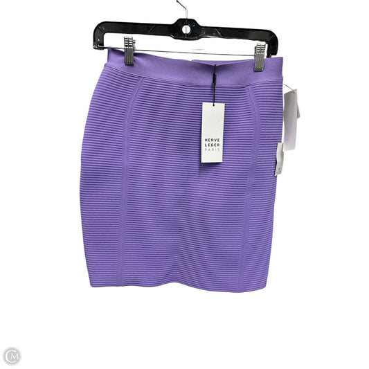 Skirt Luxury Designer By Herve Leger In Purple, Size: M