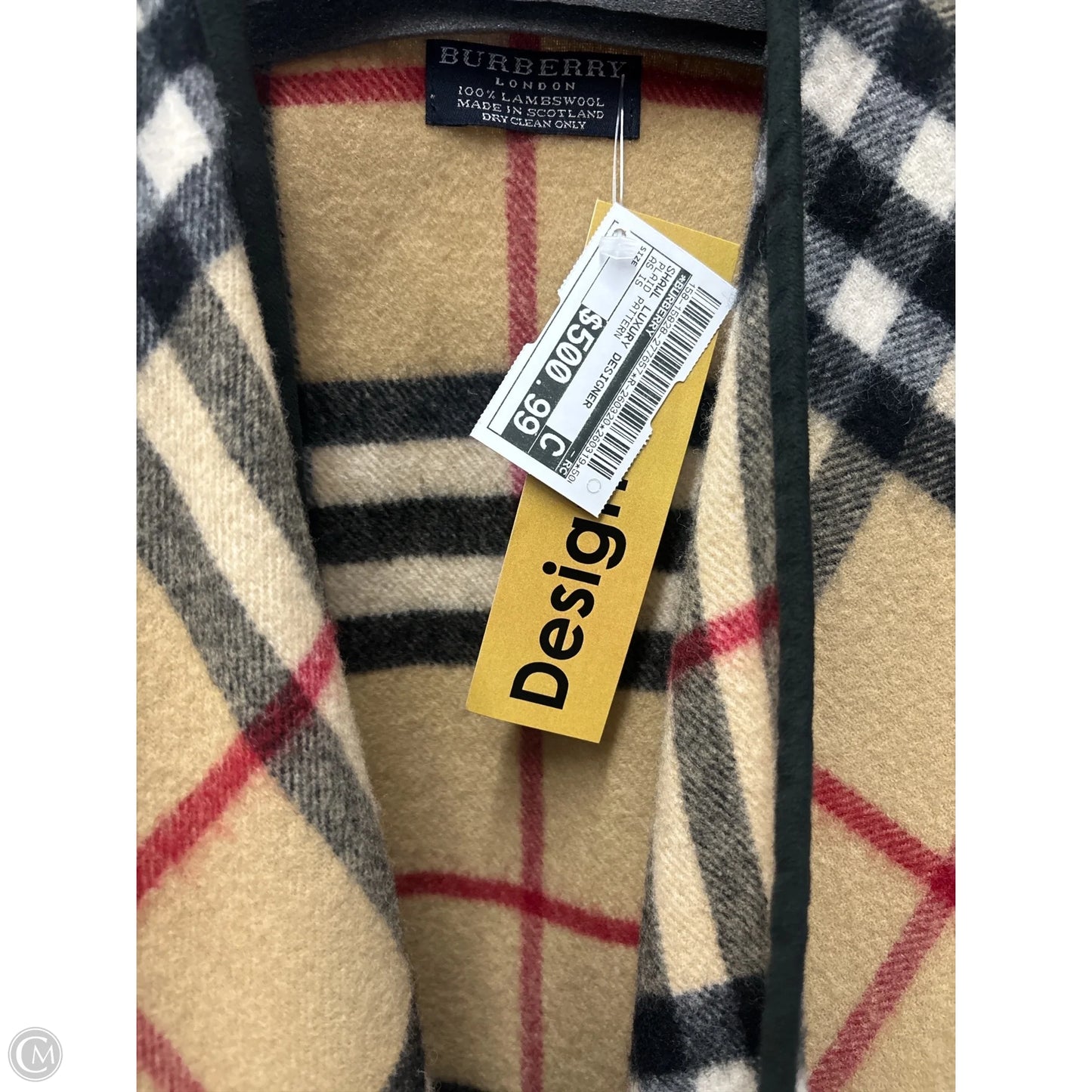 Shawl Luxury Designer By Burberry In Plaid Pattern