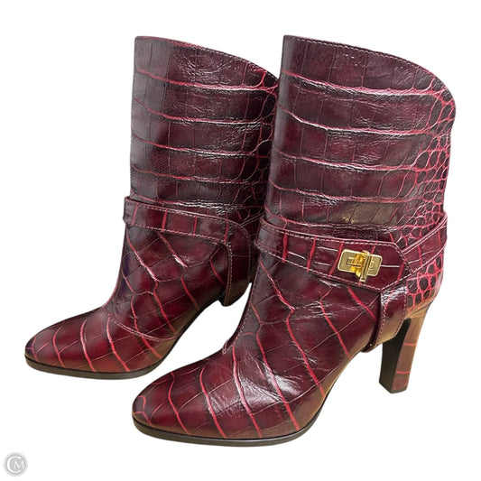 Boots Luxury Designer By Givenchy In Maroon, Size: 9