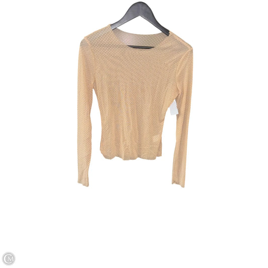Top Long Sleeve Basic By Clothes Mentor In Tan, Size: M