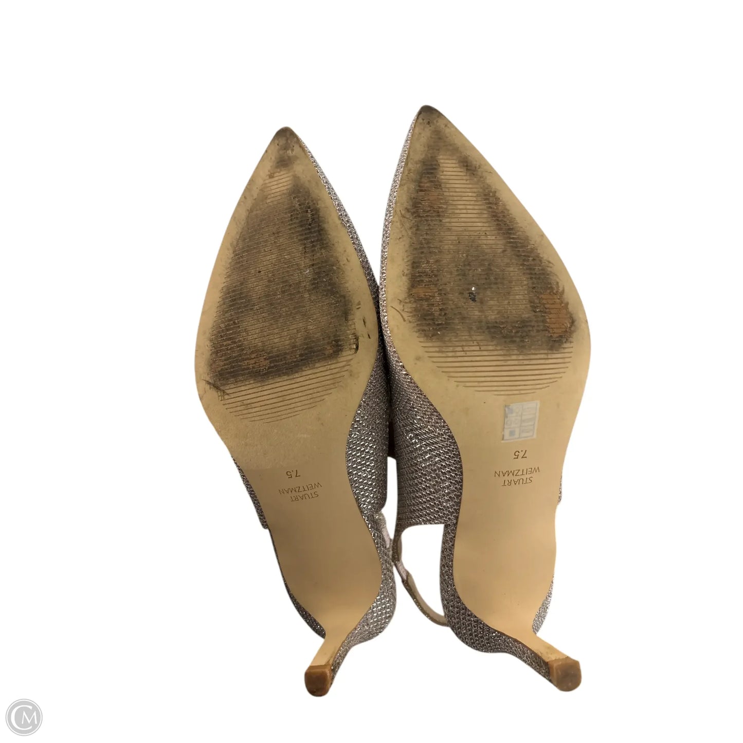 Shoes Designer By Stuart Weitzman In Silver, Size: 7.5