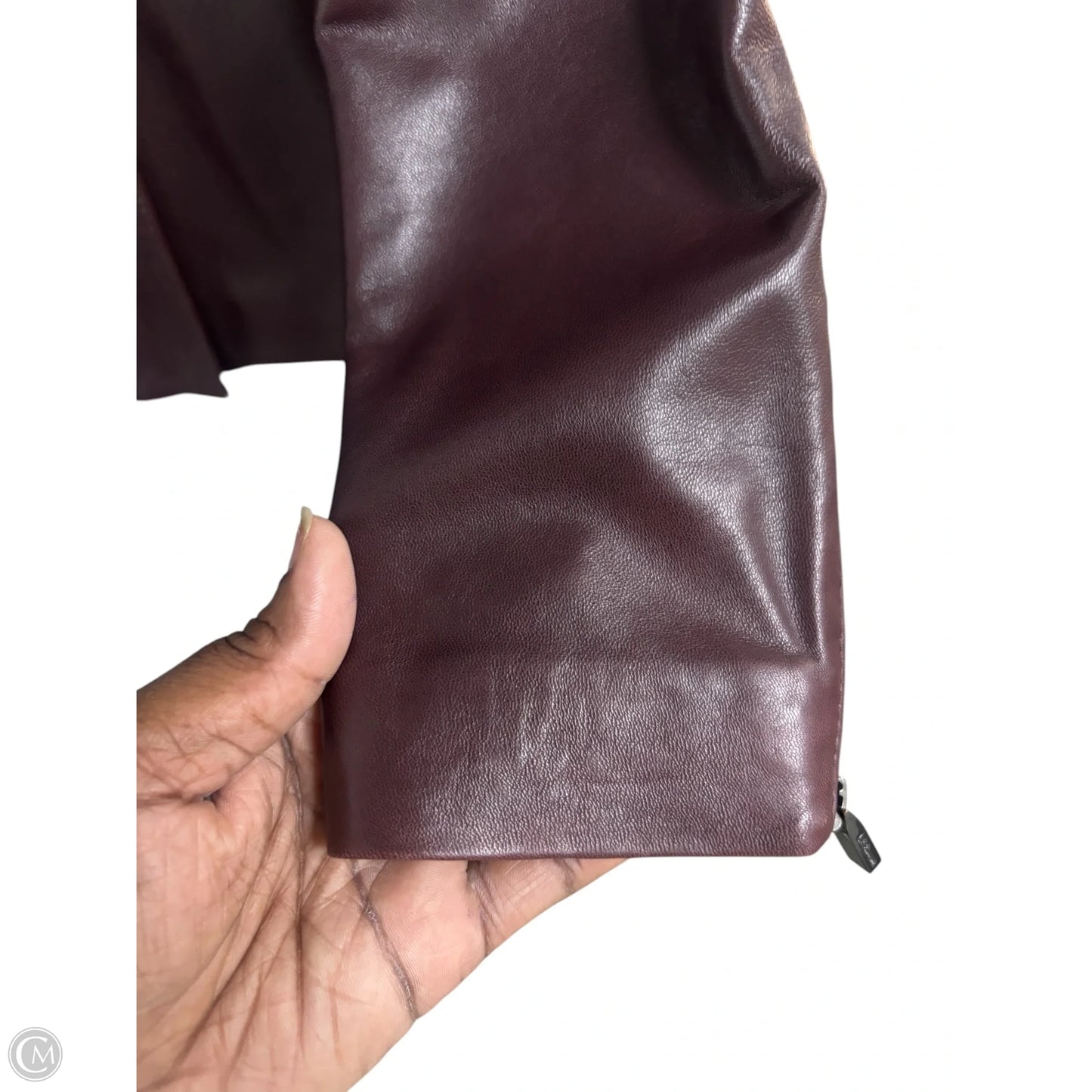 Jacket Leather By Lk Bennett In Maroon, Size: 6