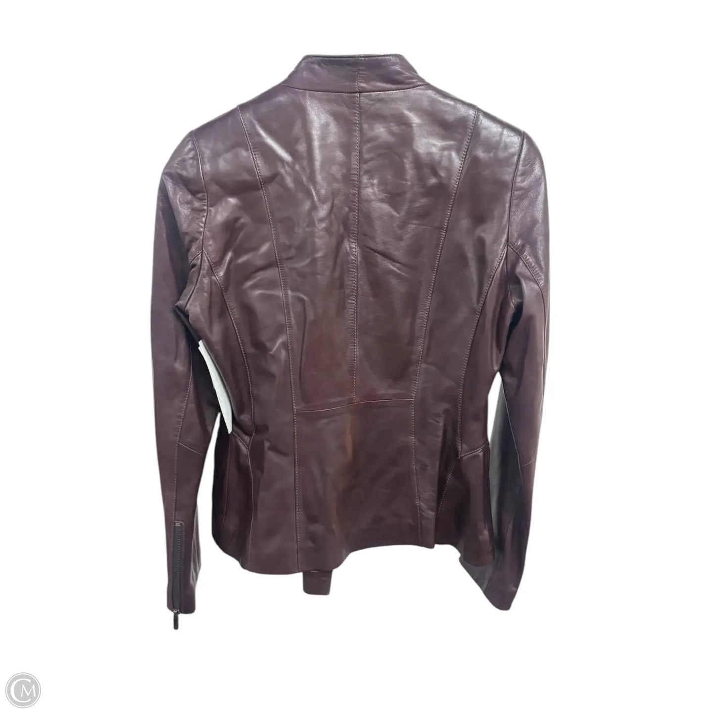 Jacket Leather By Lk Bennett In Maroon, Size: 6