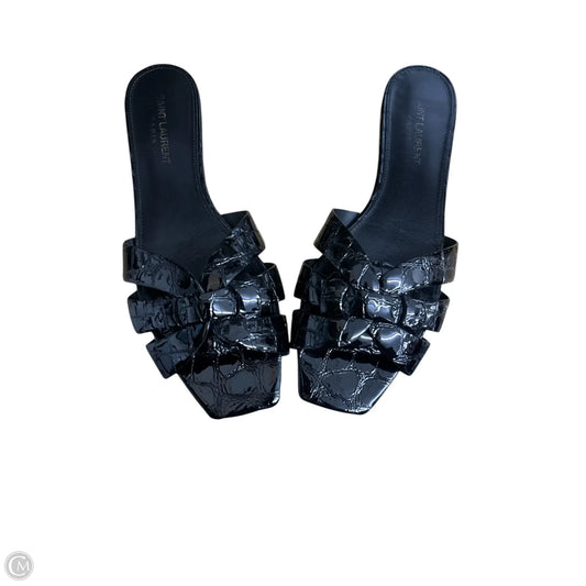 Sandals Luxury Designer By Yves Saint Laurent In Black