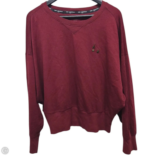 Top Long Sleeve Designer By Karl Lagerfeld In Maroon, Size: Xl