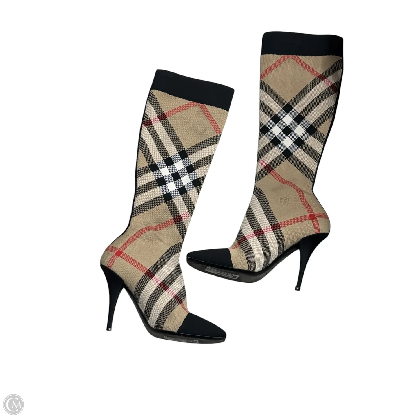 Boots Luxury Designer By Burberry In Plaid Pattern