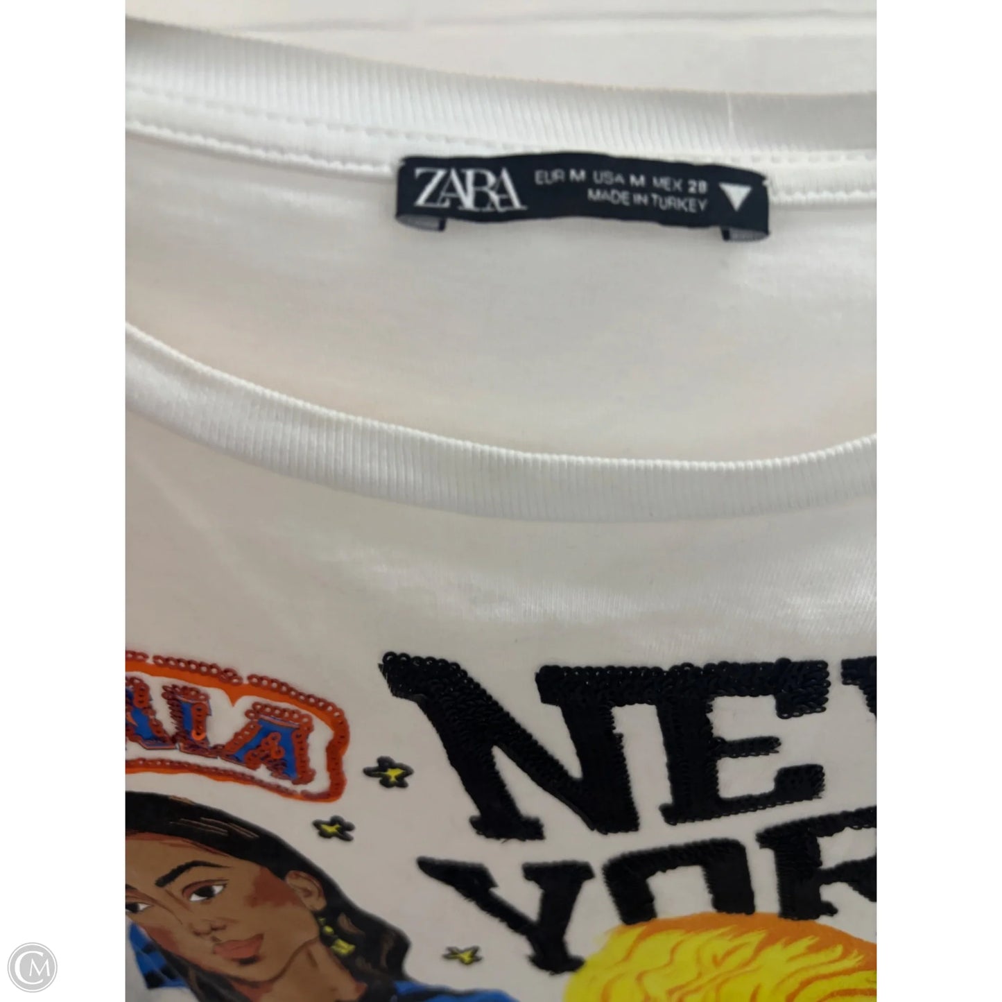 Top Short Sleeve Basic By Zara In White, Size: M