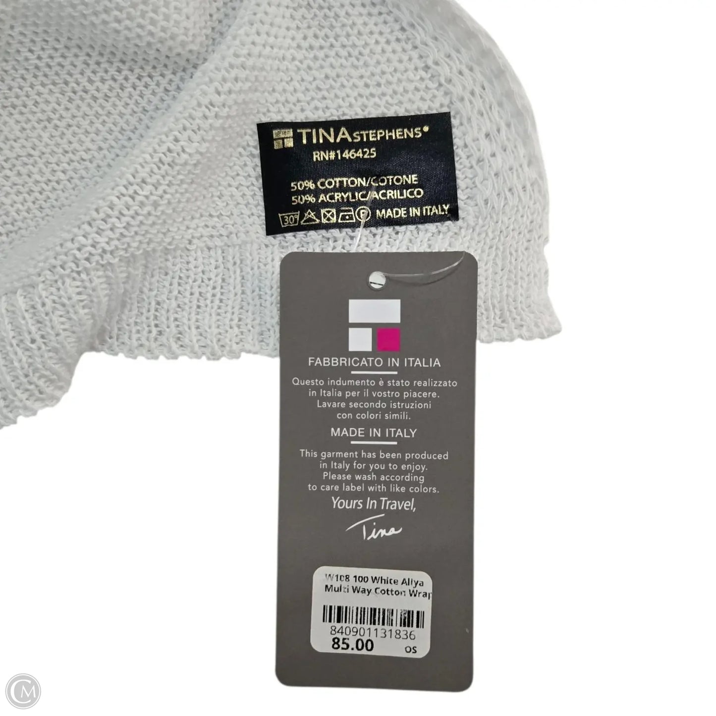 Shawl By Clothes Mentor In White, Size: Osfm