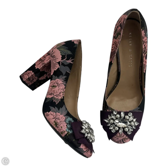 Shoes Heels Block By Kelly And Katie In Floral Print, Size: 9
