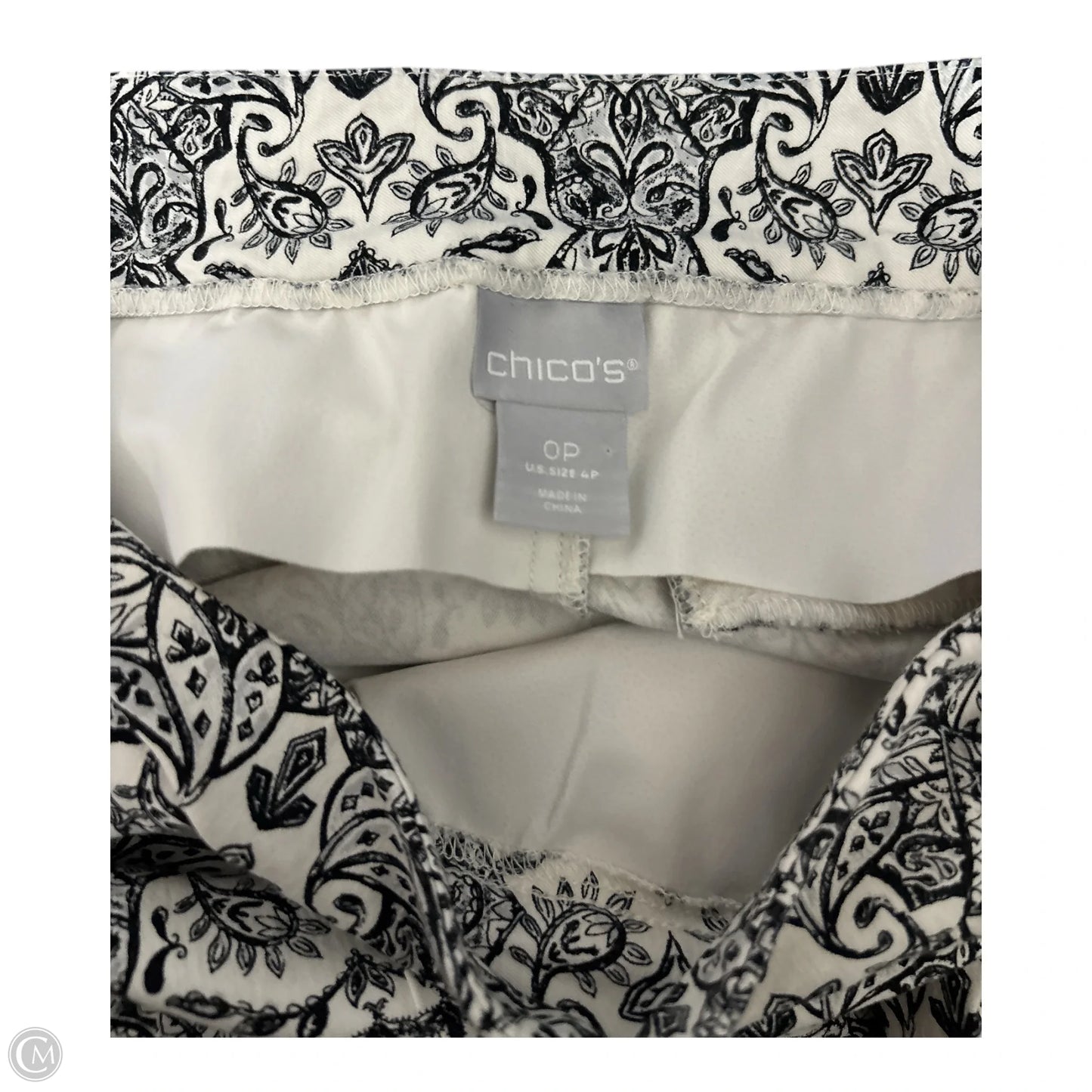 Pants Dress By Chicos In Black & White, Size: 4p