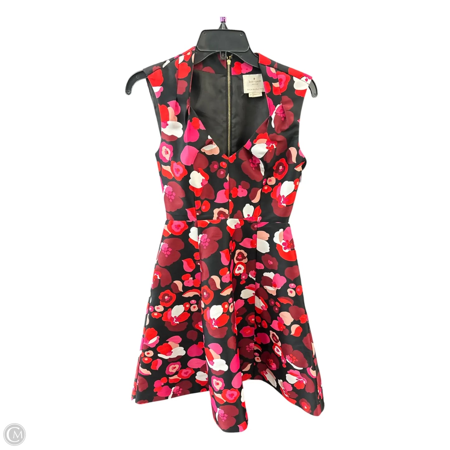 Dress Designer By Kate Spade In Black & Red, Size: 0