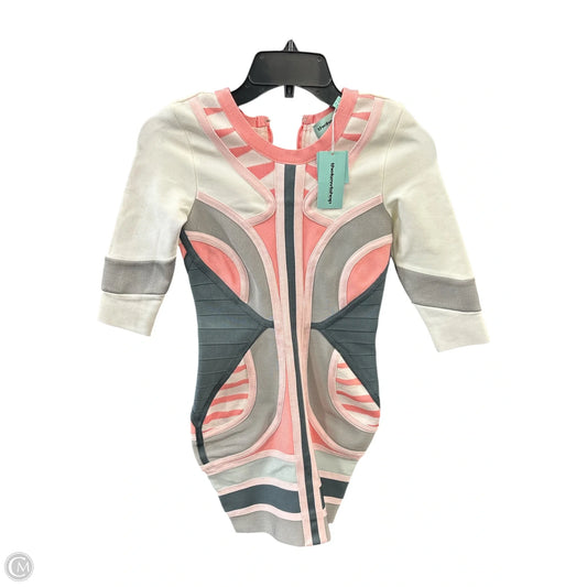 Dress Casual Midi By Clothes Mentor In Pink & White, Size: Xs