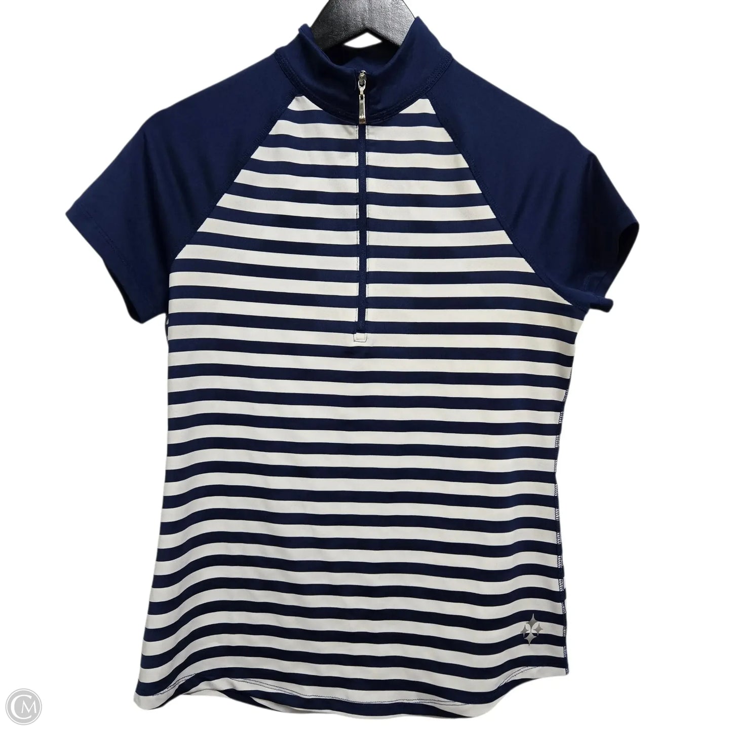 Athletic Top Short Sleeve By Jofit In Blue & White, Size: M