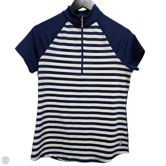 Athletic Top Short Sleeve By Jofit In Blue & White, Size: M