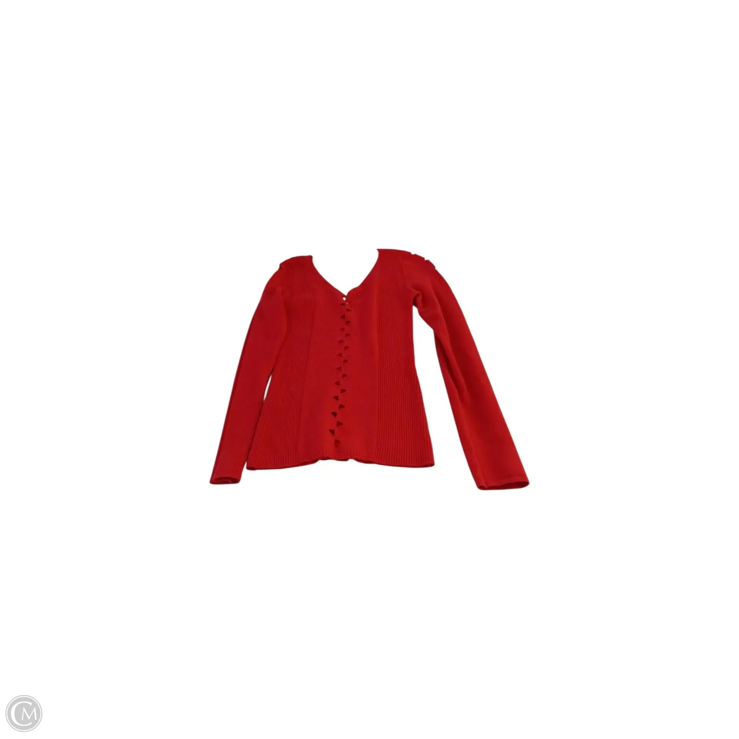 Top Long Sleeve Luxury Designer By Versace In Red, Size: S