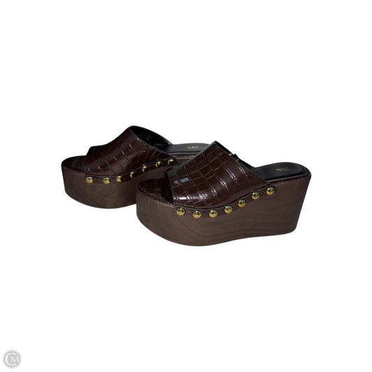 Sandals Heels Wedge By Zara In Brown, Size: 7
