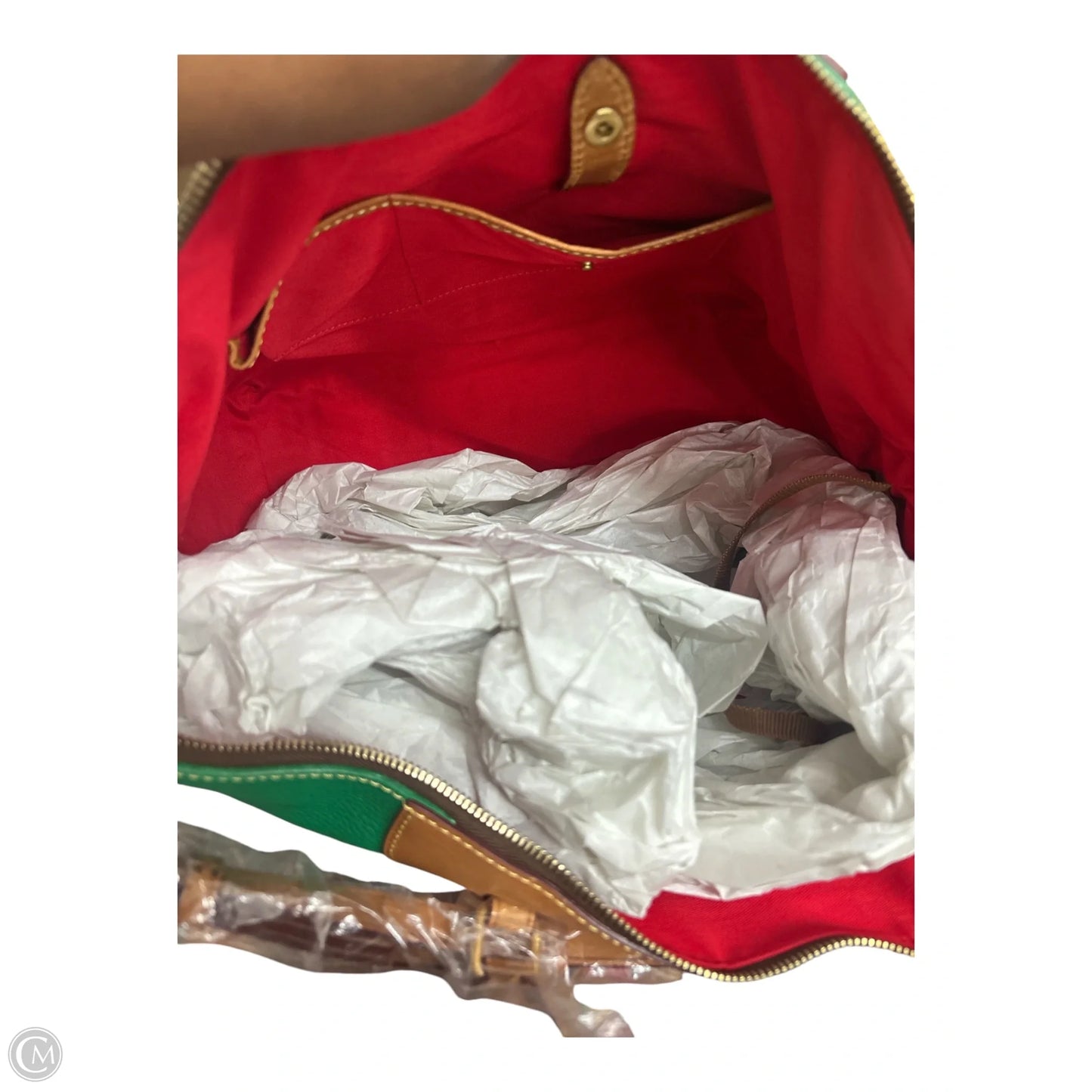 Handbag Designer By Dooney And Bourke, Size: Large Green Pebbled Tote Bag