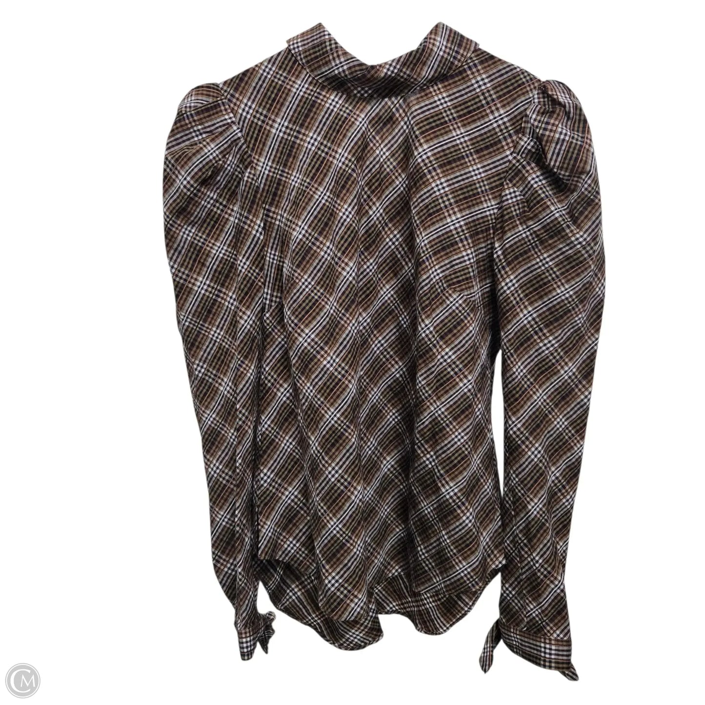 Top Long Sleeve Basic By Veronica Beard In Plaid Pattern, Size: S