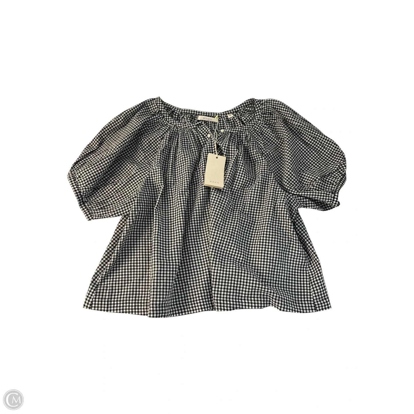 Top Short Sleeve Basic By Clothes Mentor In Checkered Pattern, Size: S