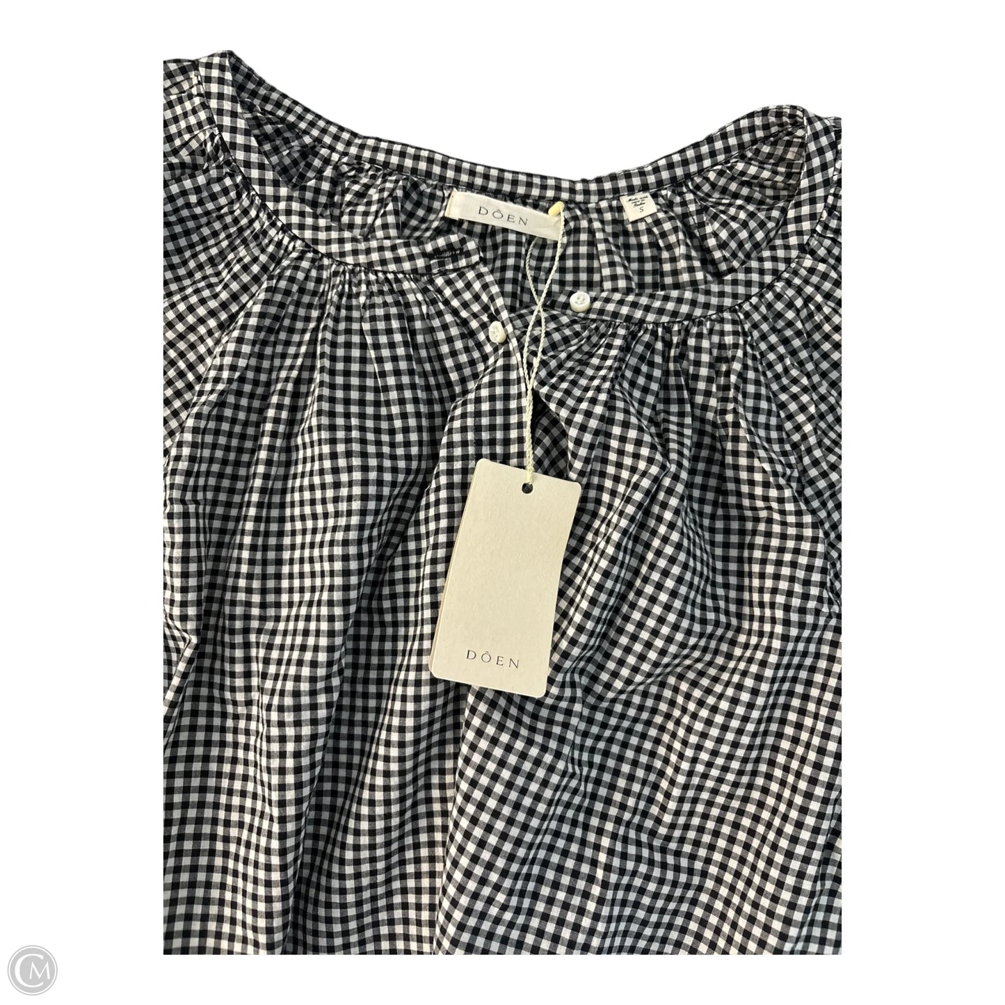 Top Short Sleeve Basic By Clothes Mentor In Checkered Pattern, Size: S