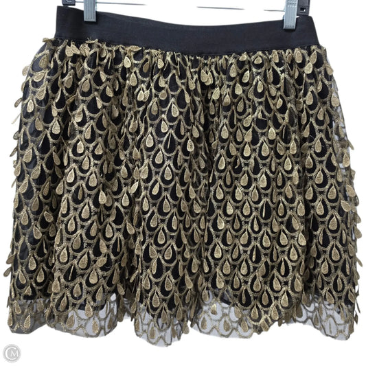 Skirt Mini & Short By Sugar Lips In Black & Gold, Size: L