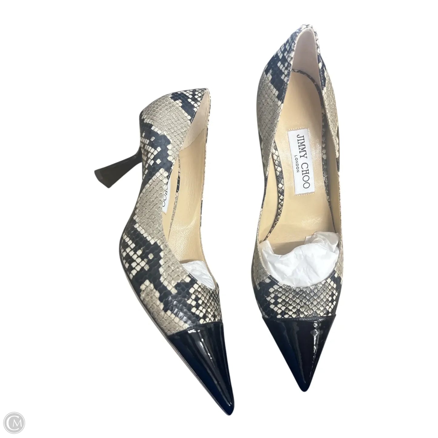 Shoes Luxury Designer By Jimmy Choo In Snakeskin Print, Size: