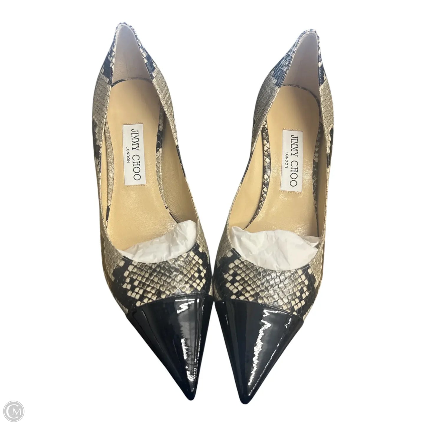 Shoes Luxury Designer By Jimmy Choo In Snakeskin Print, Size: