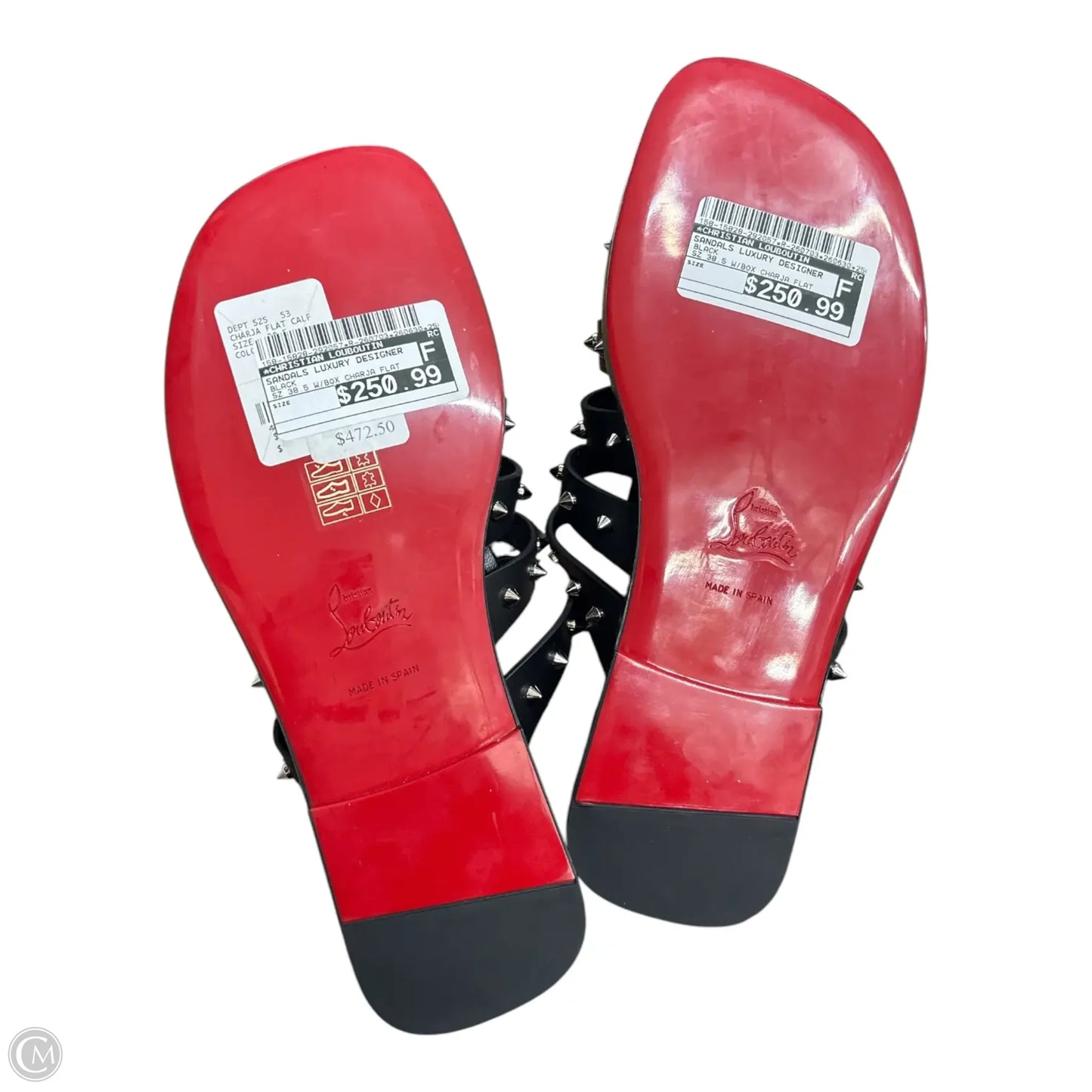 Sandals Luxury Designer By Christian Louboutin In Black