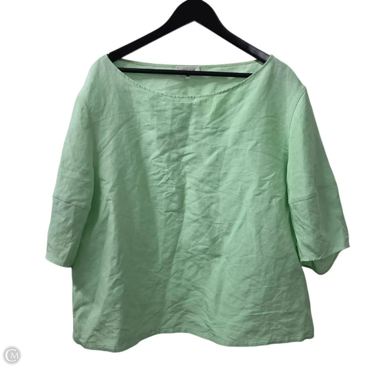 Top Short Sleeve Designer By Lafayette 148 In Green, Size: Xl