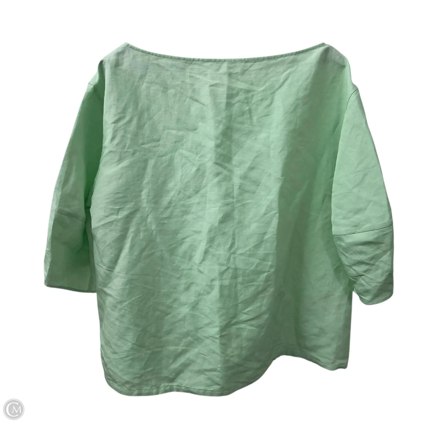 Top Short Sleeve Designer By Lafayette 148 In Green, Size: Xl