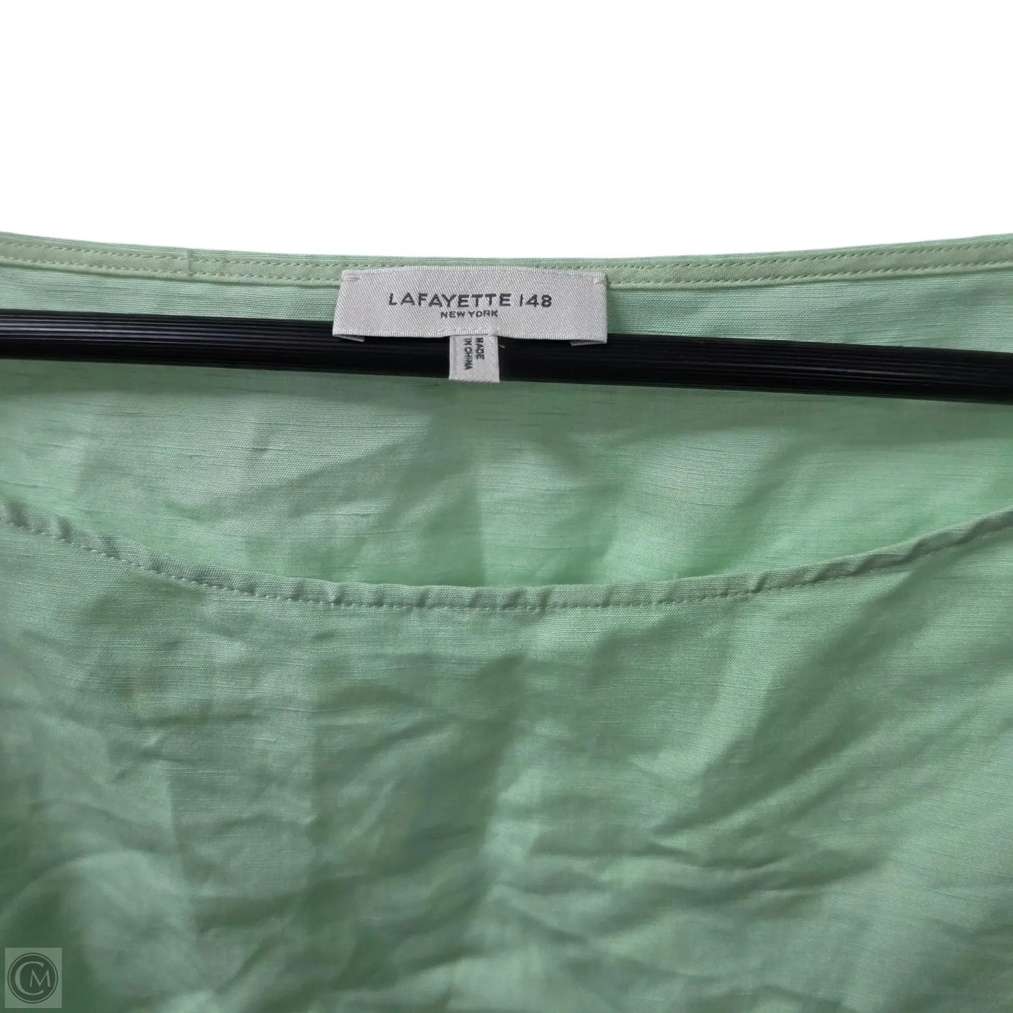 Top Short Sleeve Designer By Lafayette 148 In Green, Size: Xl