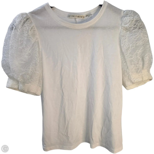 Top Short Sleeve Designer By Alice + Olivia In White, Size: Xs