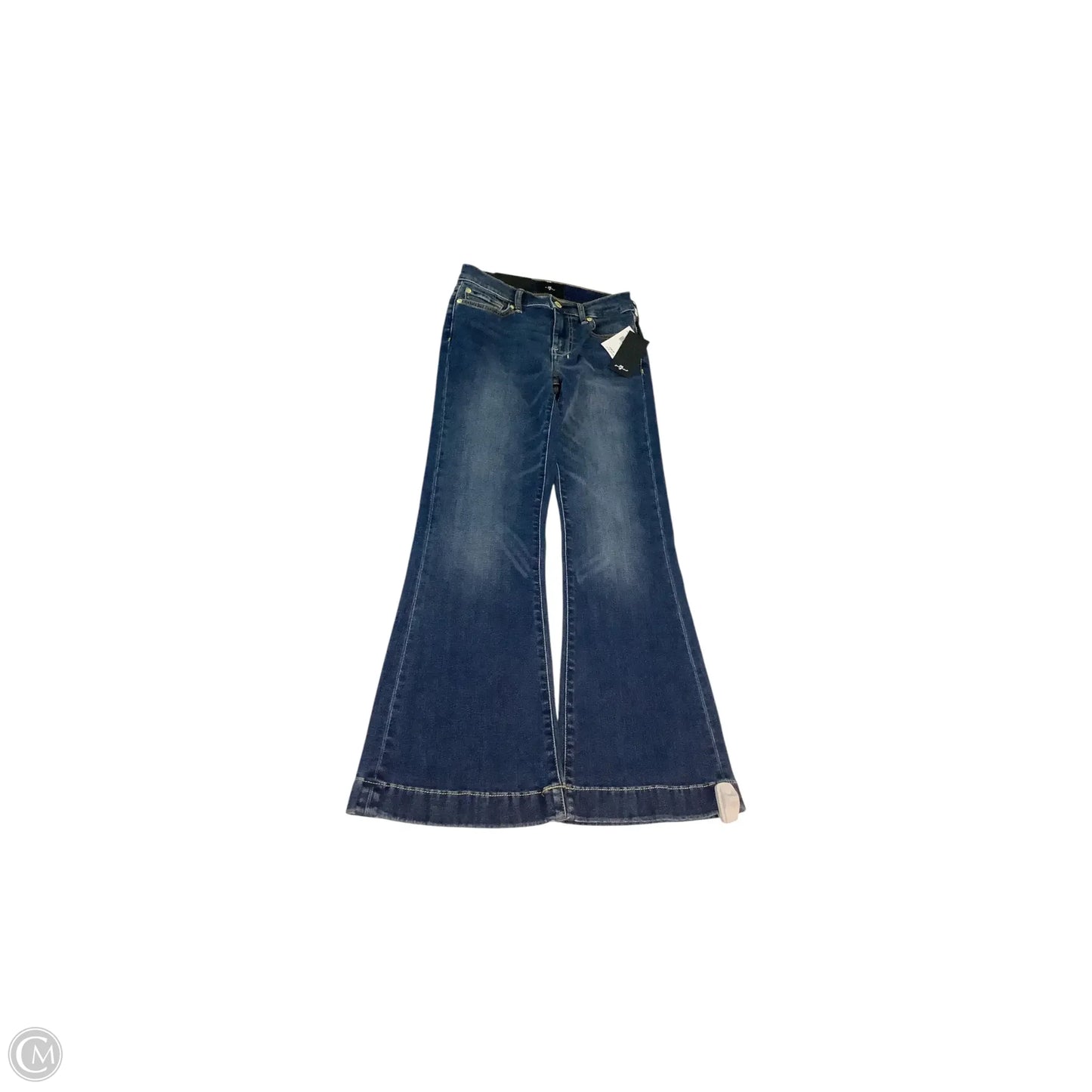 Jeans Wide Leg By 7 For All Mankind In Blue Denim, Size: 2