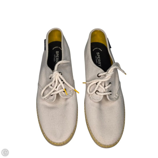 Shoes Sneakers By Sperry In White & Yellow, Size: 11