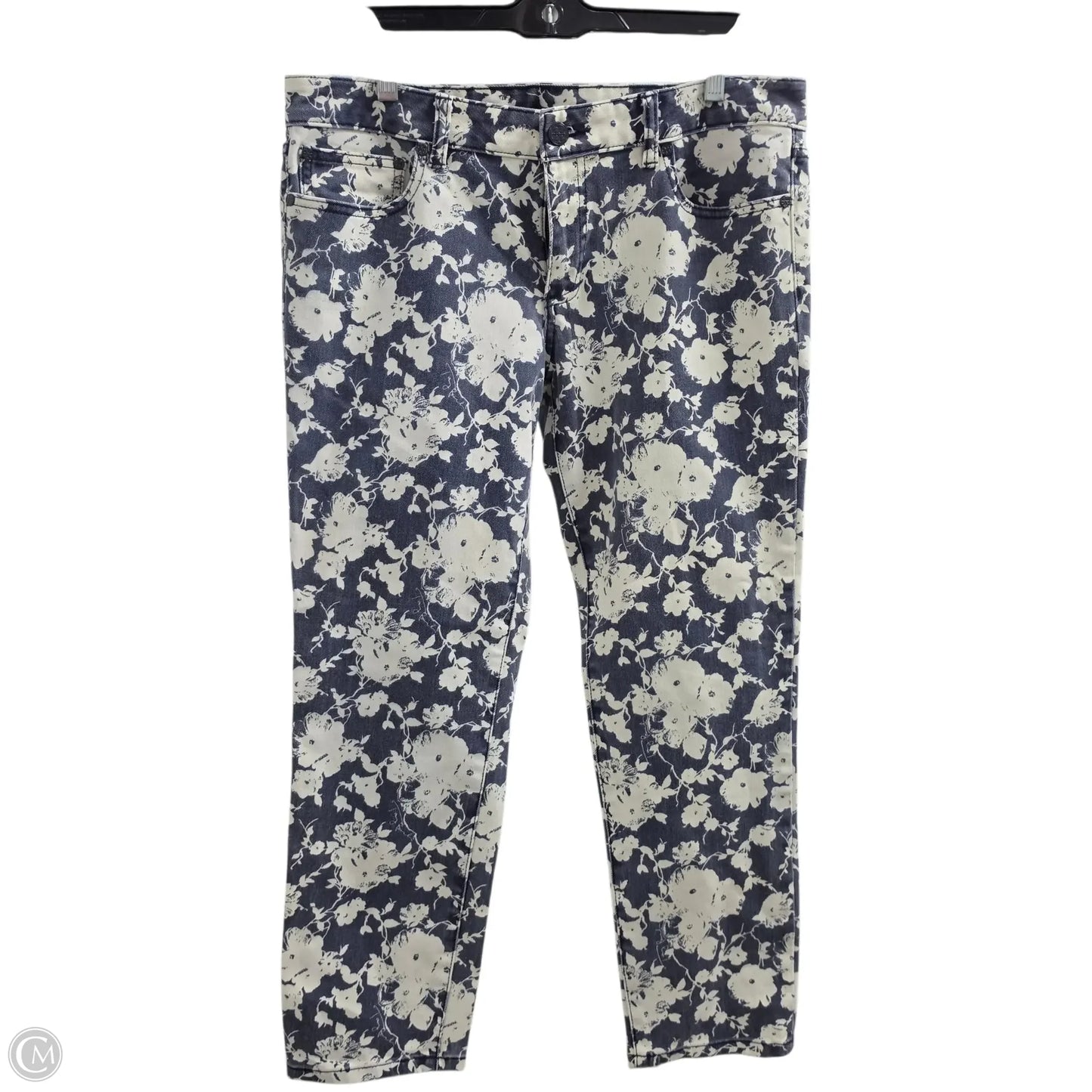 Jeans Designer By Tory Burch In Blue & White, Size: 12