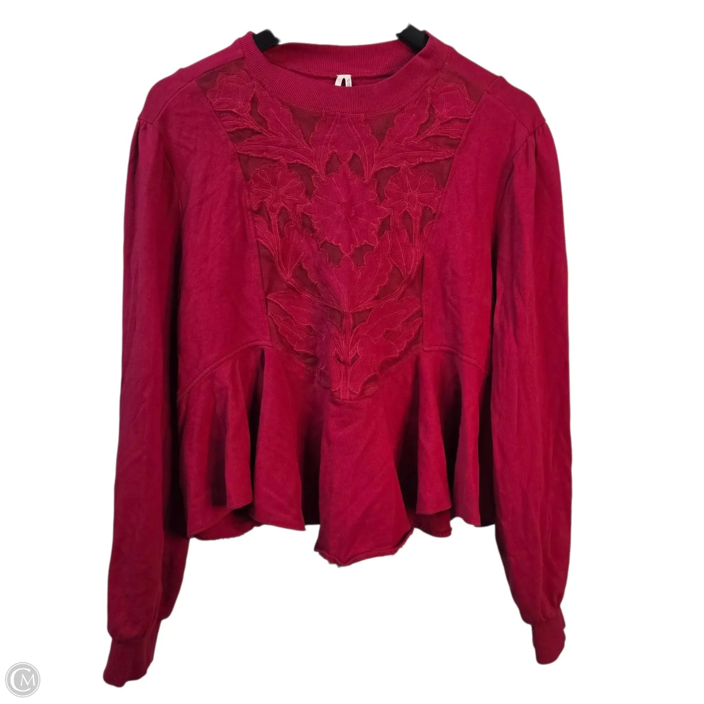 Top Long Sleeve Basic By Anthropologie In Red, Size: M