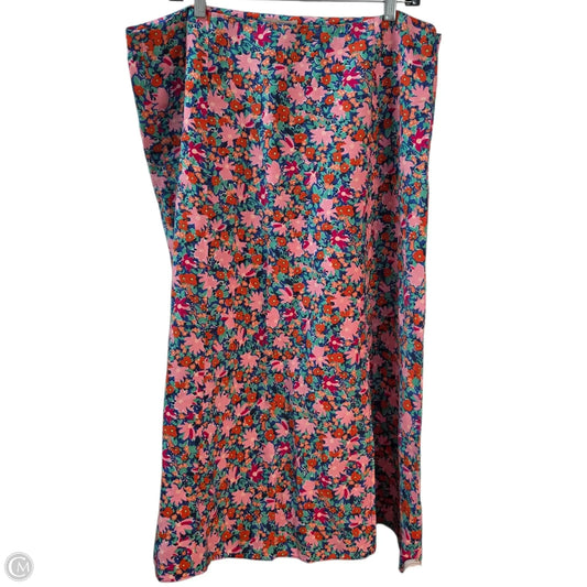 Skirt Midi By Loft In Floral Print, Size: 14