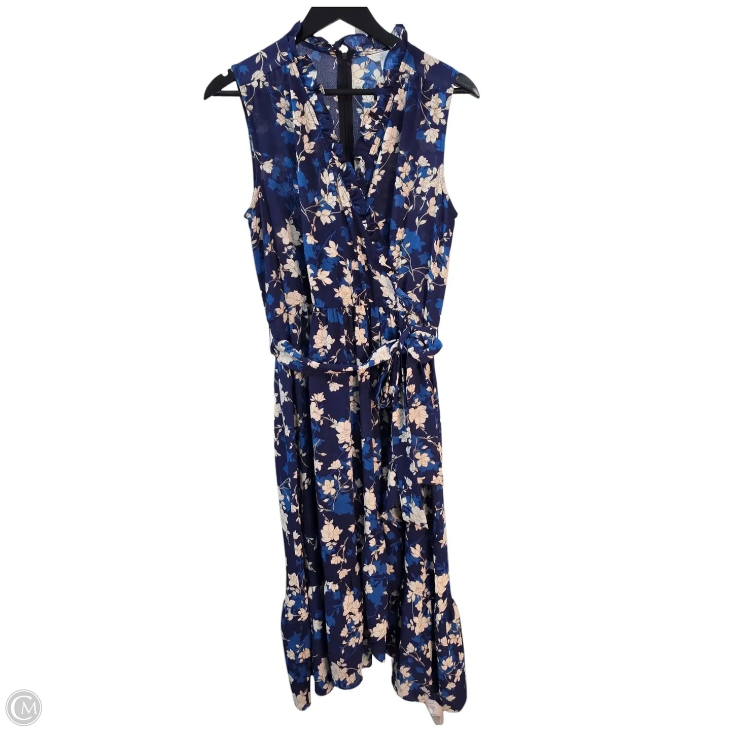 Dress Casual Midi By London Times In Blue, Size: 12p