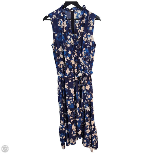 Dress Casual Midi By London Times In Blue, Size: 12p