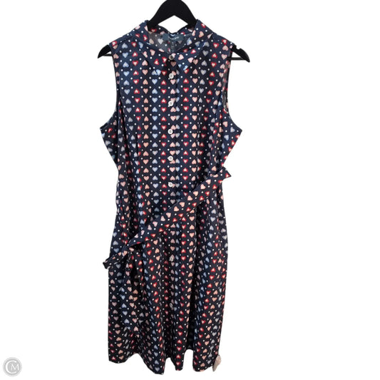 Dress Casual Midi By Modcloth In Blue & Red, Size: Xl