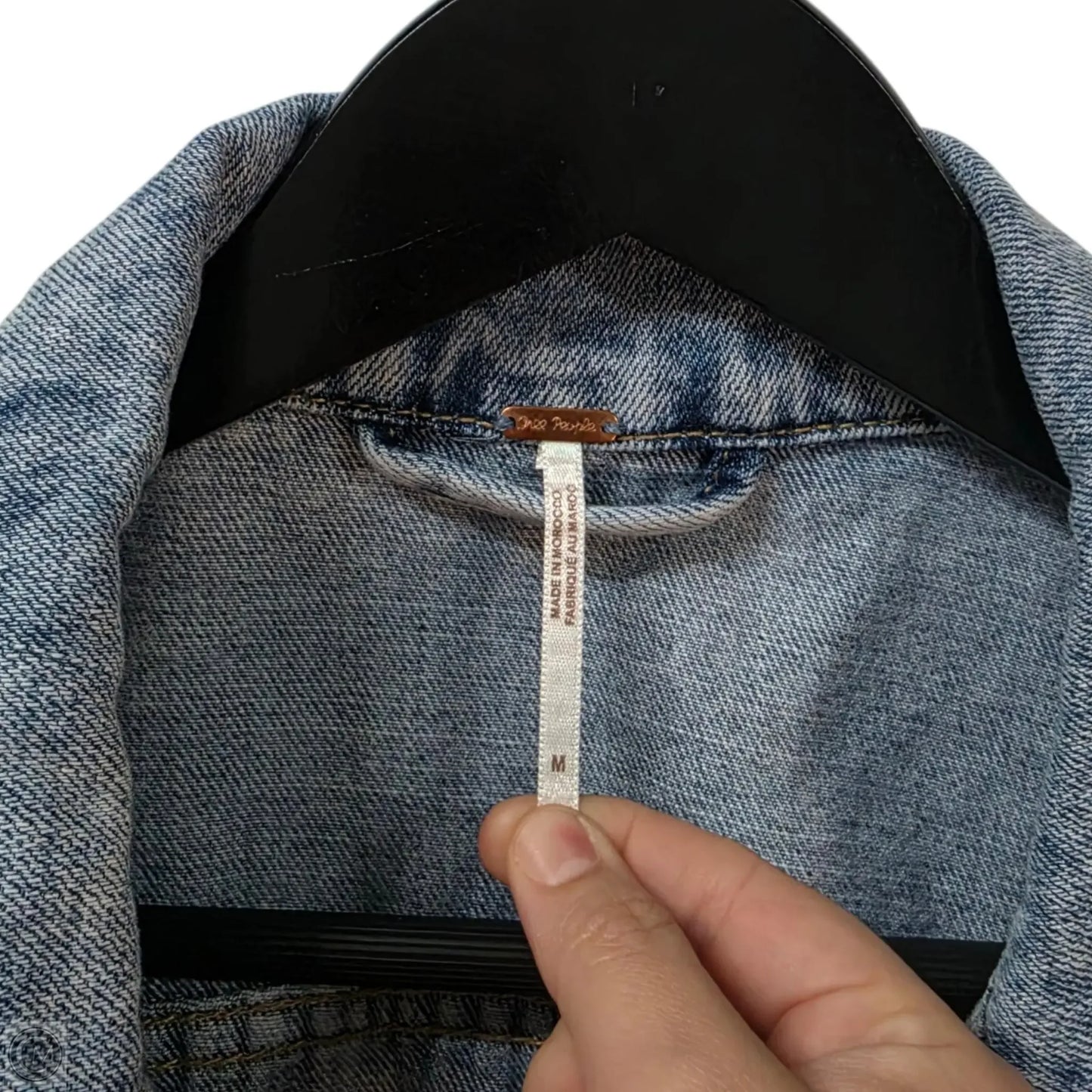 Jacket Denim By Free People In Blue, Size: M