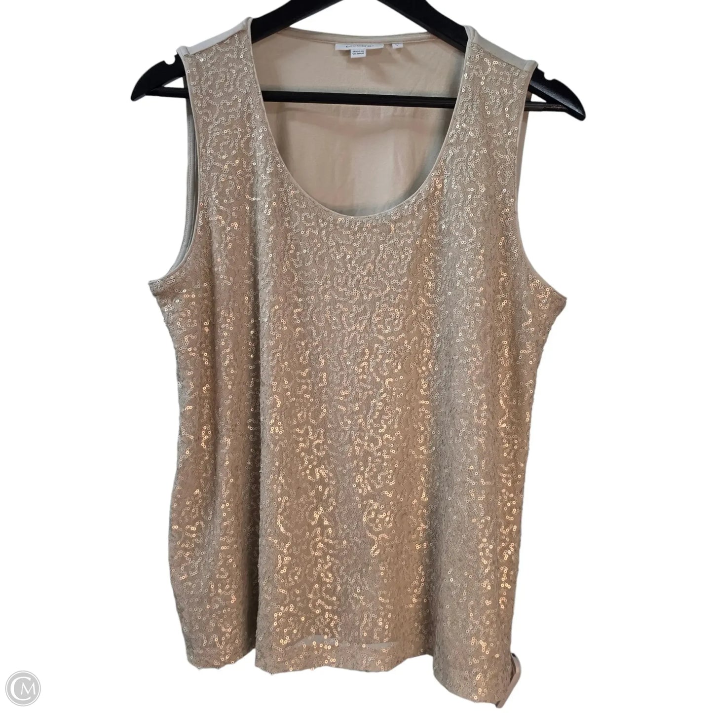 Top 2pc Long Sleeve By Chicos In Tan, Size: L