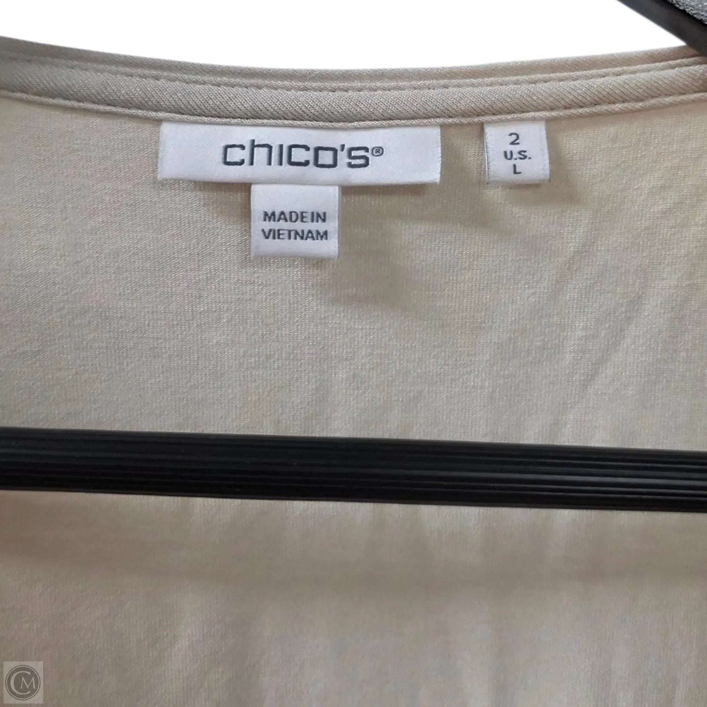 Top 2pc Long Sleeve By Chicos In Tan, Size: L