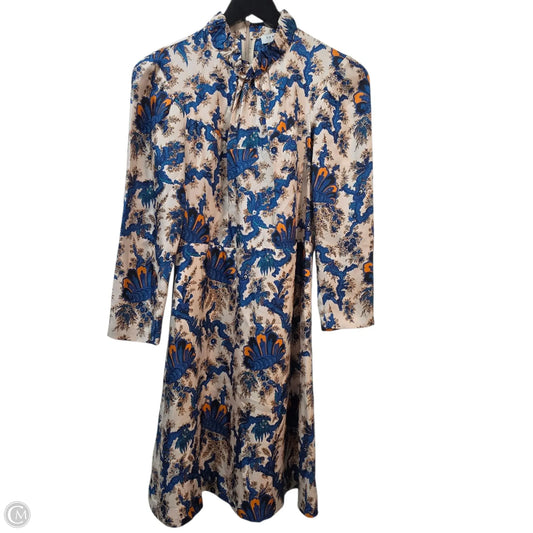 Dress Designer By Sandro In Blue & Tan, Size: S