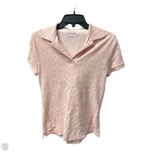 Top Short Sleeve Designer By Coach In Pink, Size: Xs