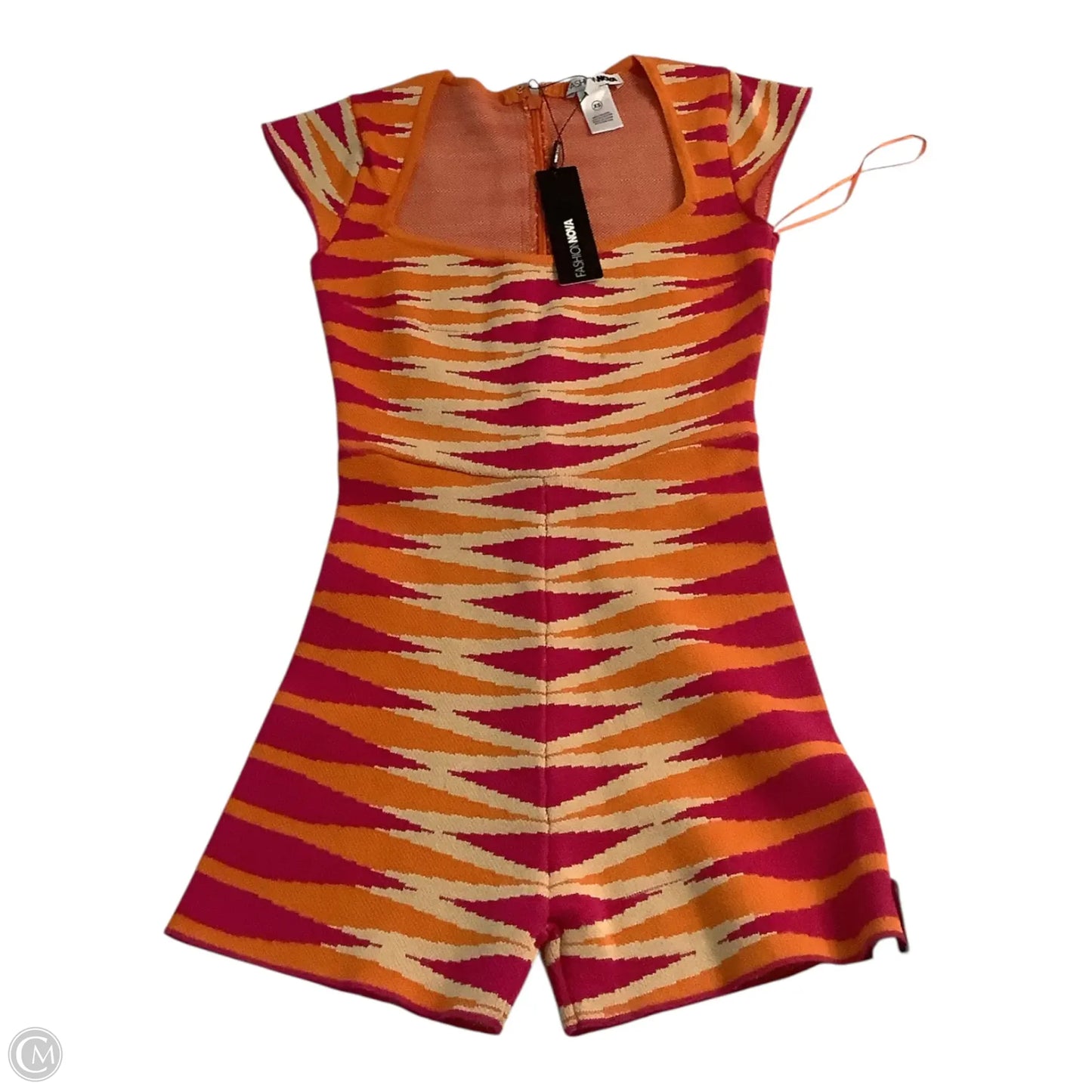 Dress Casual Midi By Fashion Nova In Orange & Pink, Size: Xs